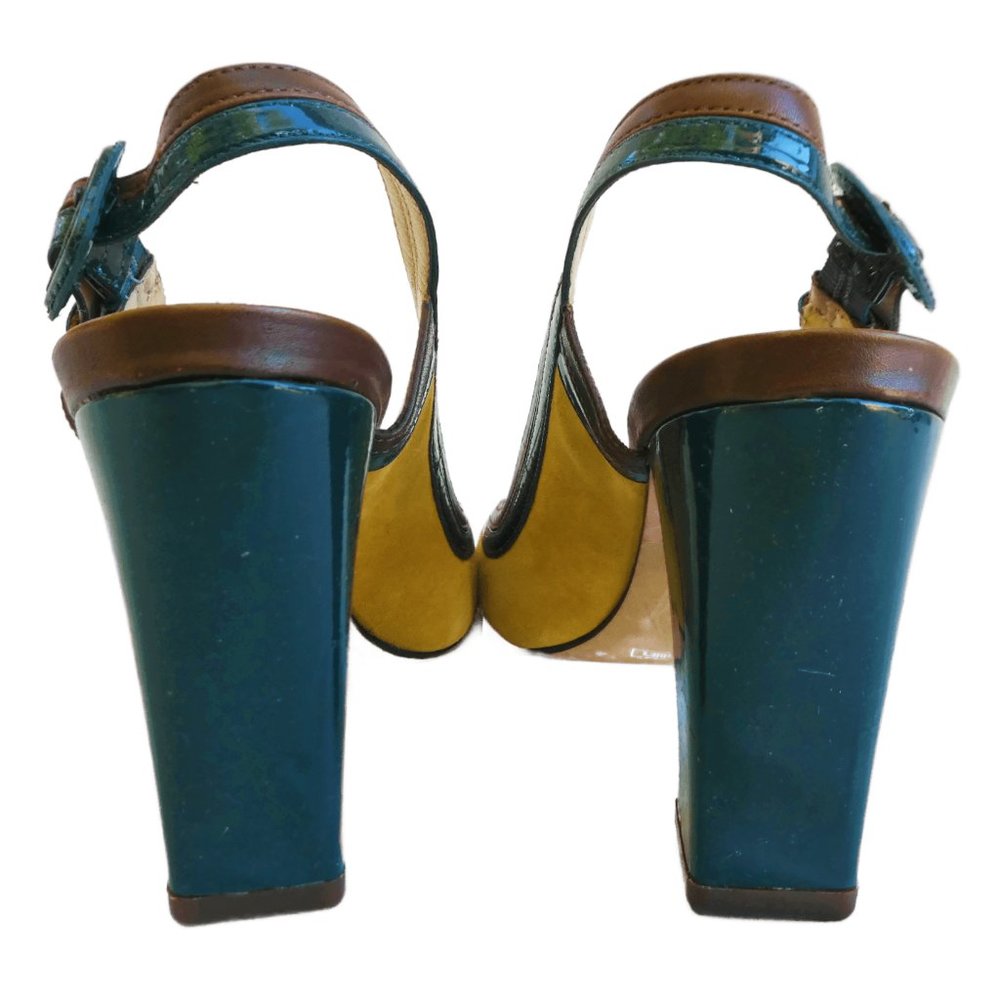 Cole Haan x Nike Air Block Heels Suede Leather Sling Back Buckle Strap 9.5 B - Picture 4 of 10